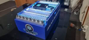 Blue Evolution Lithium battery pack on black table