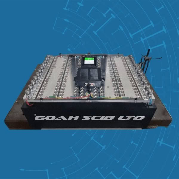 60AH SCIB LTO battery on blue background.