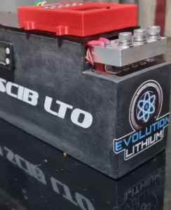 SCIB LTO lithium battery with Evolution Lithium label.