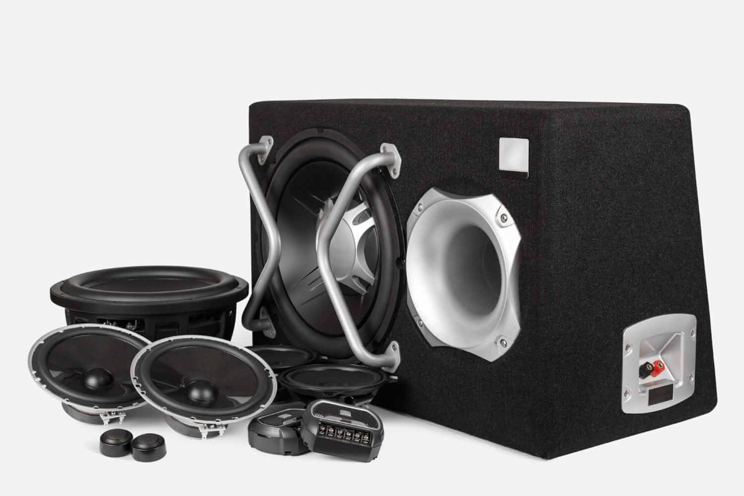 Car subwoofer and speaker components set