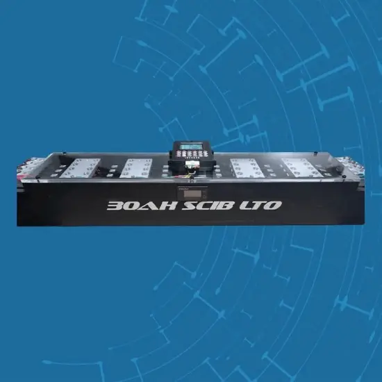 30Ah SCIB LTO battery on blue background