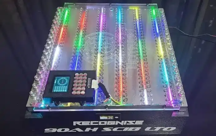 Colorful illuminated battery pack with digital control panel
