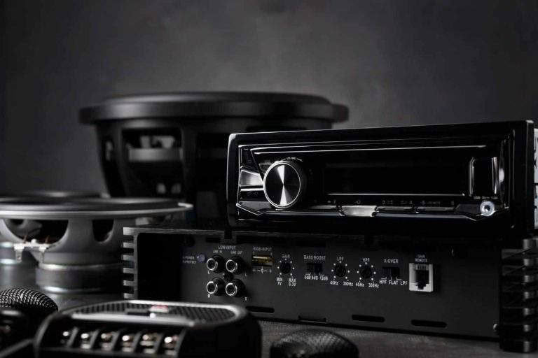 Car audio system with amplifier and speakers