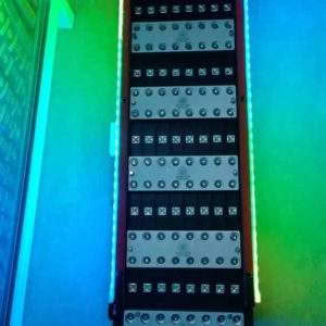 LED panel with colorful lights on floor