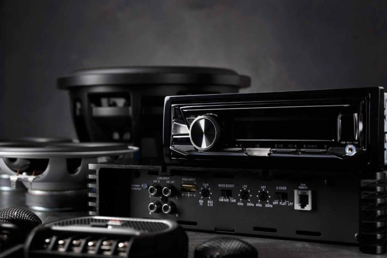 Car audio system with amplifier and speakers