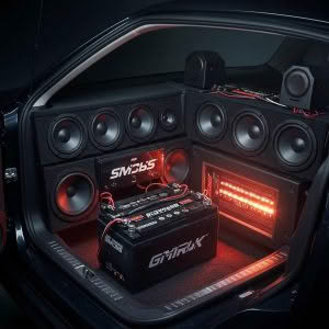 Car trunk with powerful custom audio system