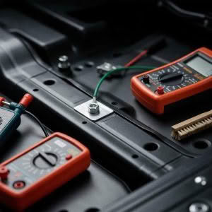 Car audio system installation highlighting proper grounding techniques and tools