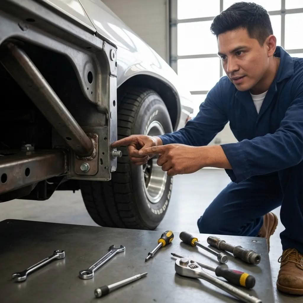 Diagram showing ideal chassis grounding points inside a vehicle