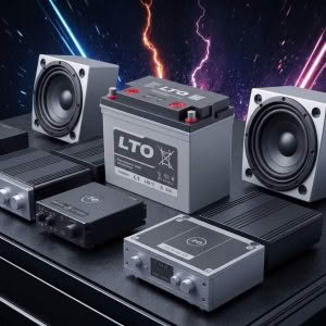 LTO battery technology integrated into a high-performance car audio system