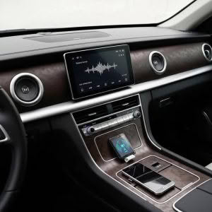 Modern car dashboard with touchscreen display