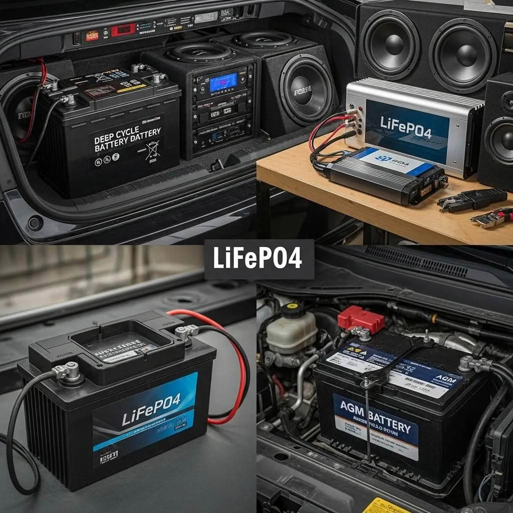 LiFePO4 batteries for car audio and power use
