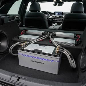 Car audio system with lithium power battery