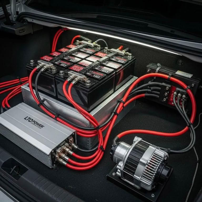 LTO battery systems in a high-current car audio setup