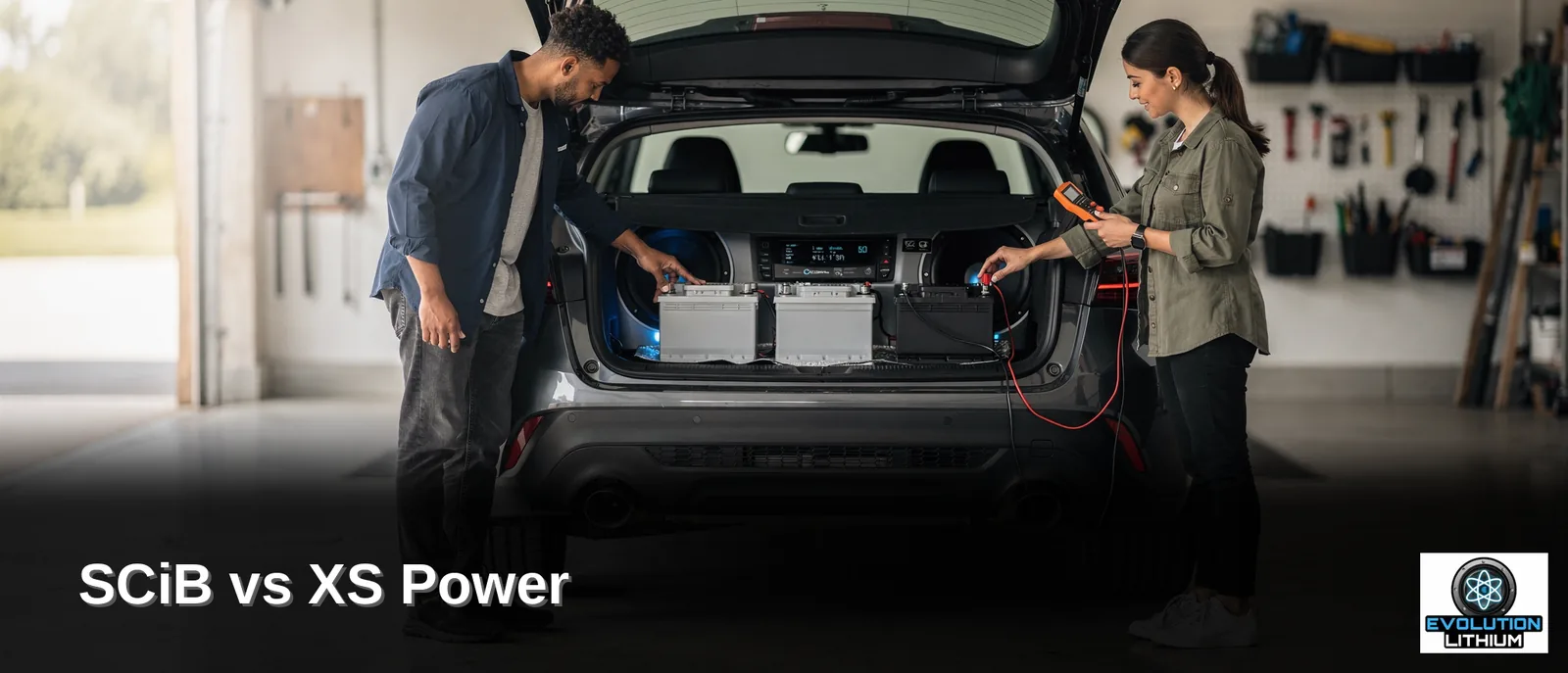 A car audio battery supports amplifiers when the factory starting battery and alternator cannot keep