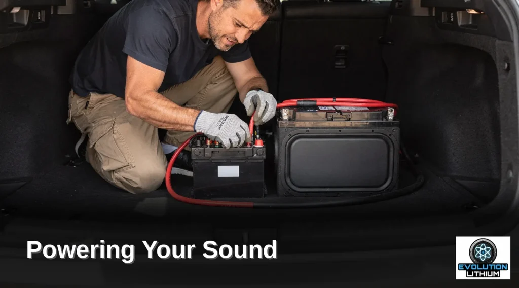 A second battery adds reserve current behind the amplifiers so heavy draw does not drag