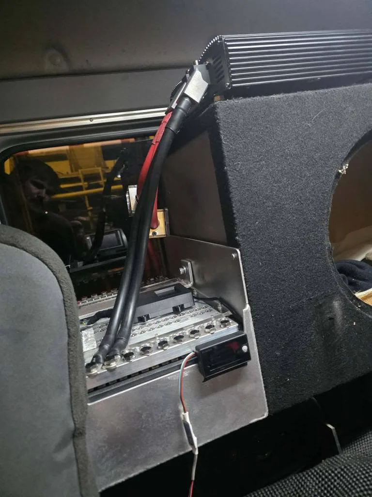 Finished SCiB battery installation beside the truck enclosure