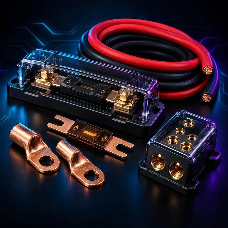 Car audio fuse holder, cable and copper accessories